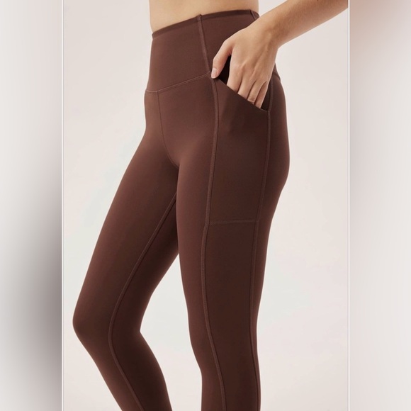 Girlfriend Collective High Rise Brown Compressive Leggings L - Picture 2 of 6